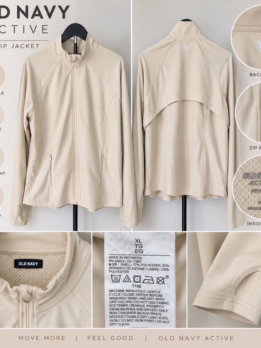 Old Navy Beige Active Utility Full-Zip Jacket